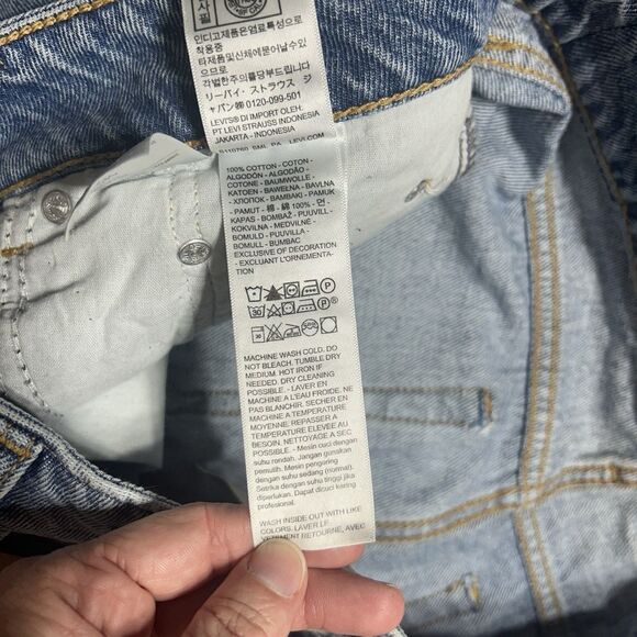 Levi’s Superlow Loose Wide Leg Distressed Rip Blue Jeans Women’s Size 30 NWT - Picture 13 of 16